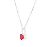 Goldsmiths Silver July Red Cubic Zirconia Pendant