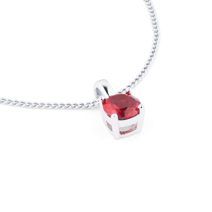 Goldsmiths Silver July Red Cubic Zirconia Pendant