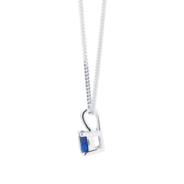 Goldsmiths Silver September Dark Blue Cubic Zirconia Pendant