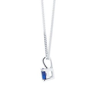 Goldsmiths Silver September Dark Blue Cubic Zirconia Pendant Goldsmiths Silver September Dark Blue Cubic Zirconia Pendant