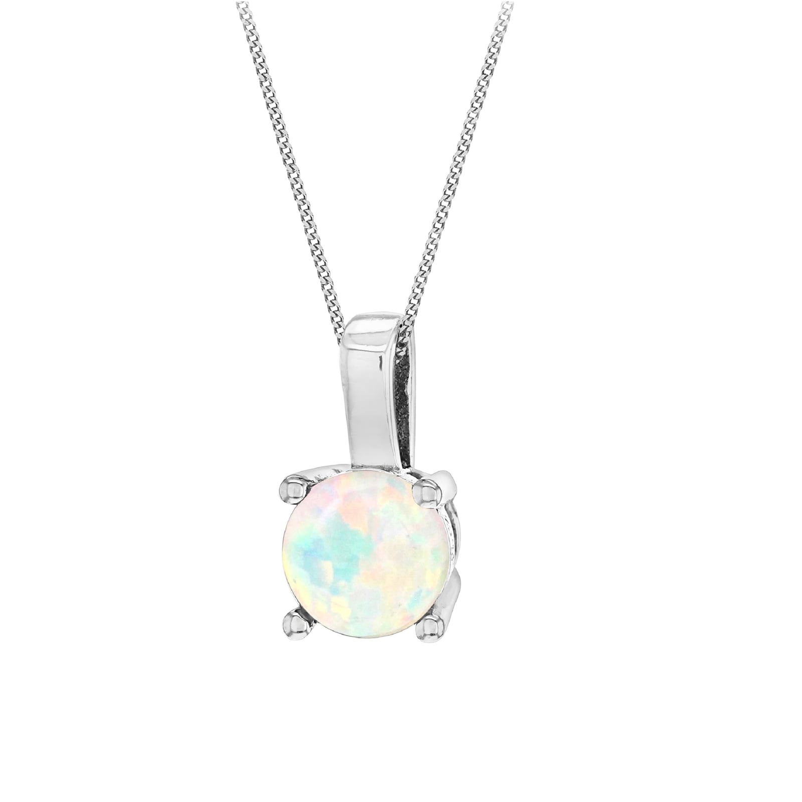 Silver October Artificial Opal Pendant