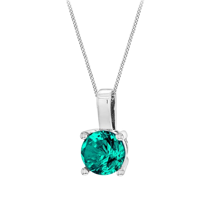 Goldsmiths Silver June Turquoise  Cubic Zirconia Pendant