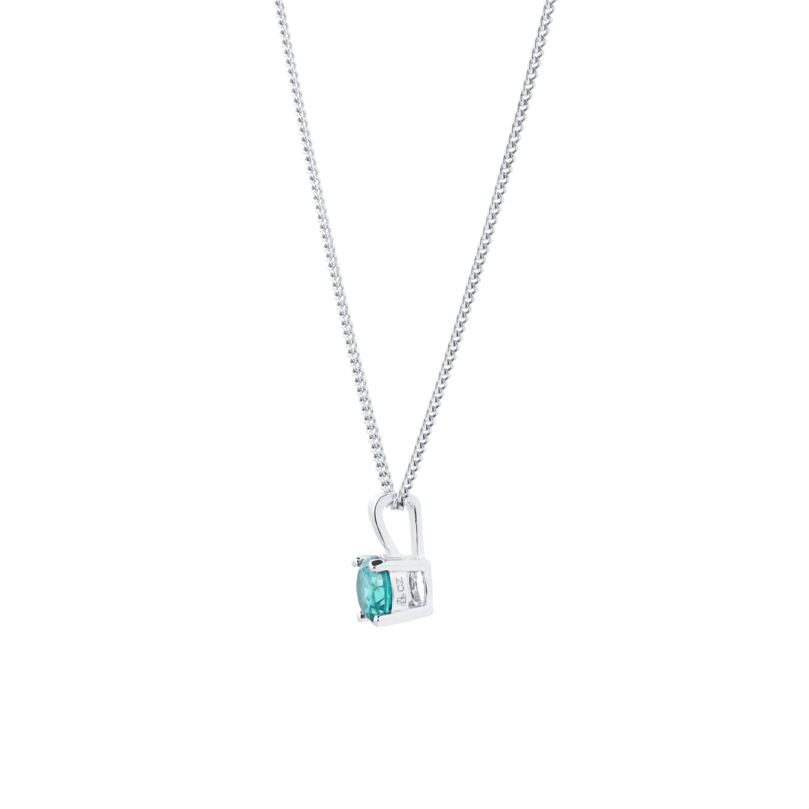 Goldsmiths Silver June Turquoise Cubic Zirconia Pendant Goldsmiths Silver June Turquoise Cubic Zirconia Pendant