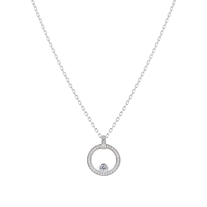 Goldsmiths Silver Cubic Zirconia Circle Pendant