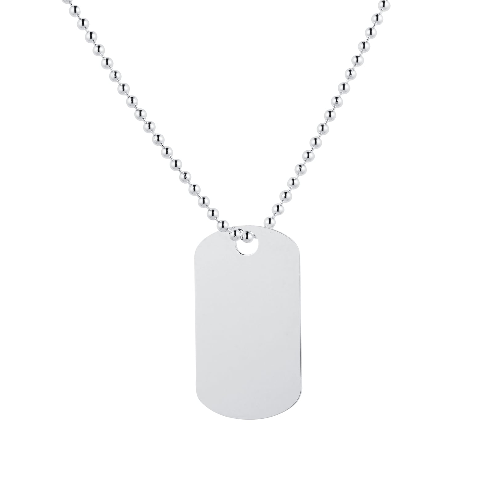 Sterling Silver Mens 20 Inch 19x34mm Dog Tag