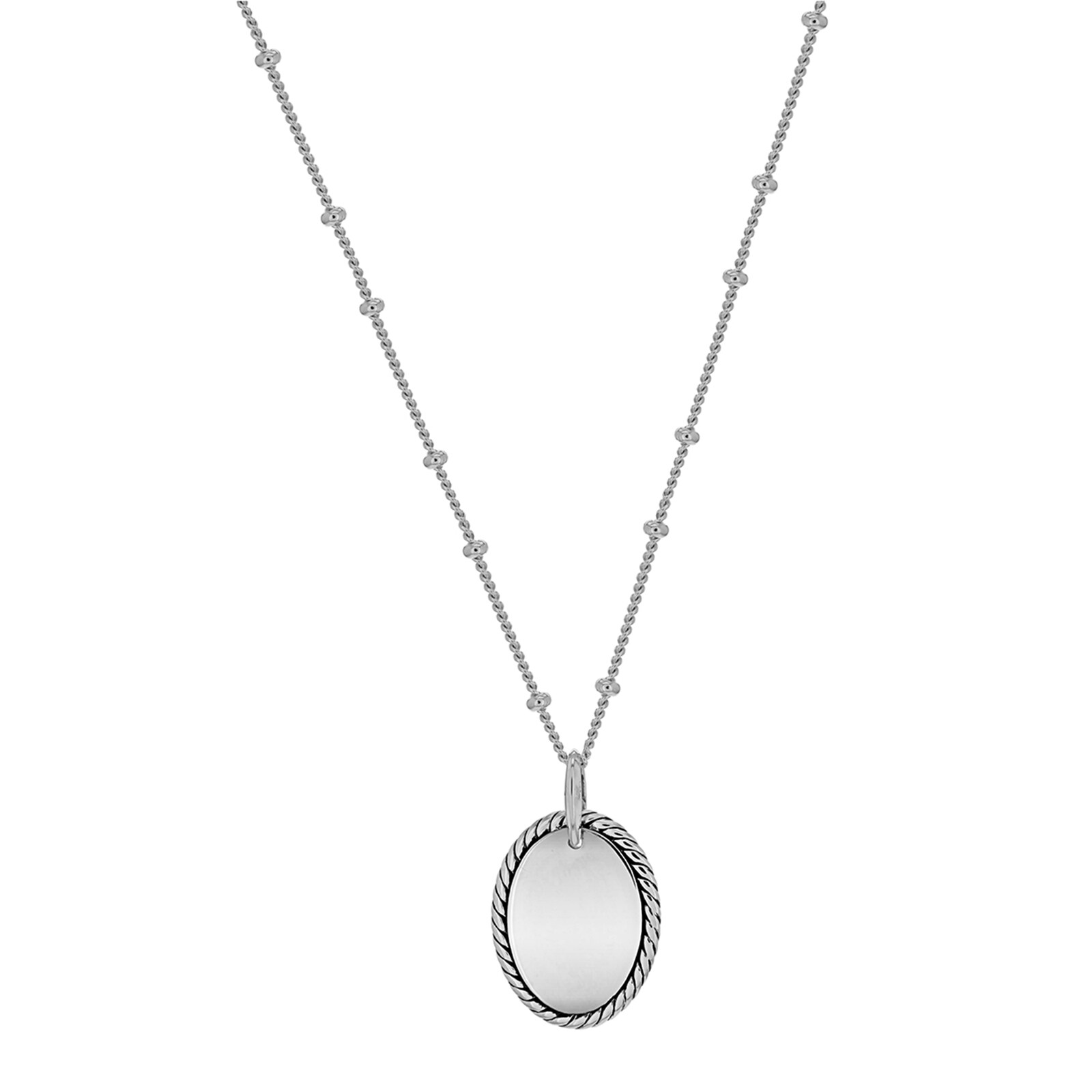 Goldsmiths Sterling Silver 16/18 Inch 13.6x22.3mm Twist Oval Pendant