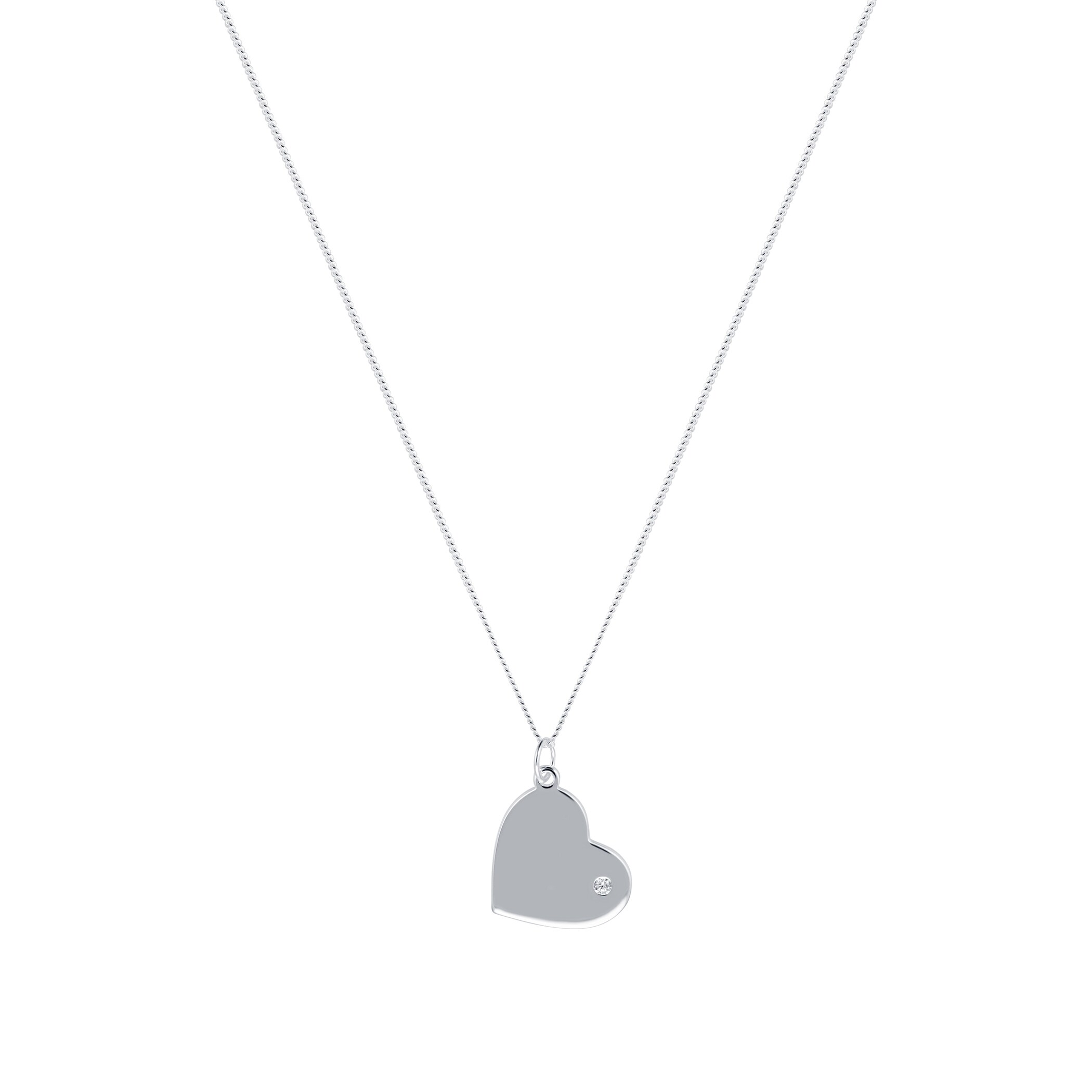 Goldsmiths Silver Cubic Zirconia Heart Pendant