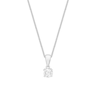 Goldsmiths Sterling Silver 5mm Cubic Zirconia Pendant