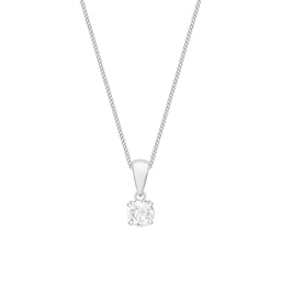 14700257 - Sterling Silver 5mm Cubic Zirconia Pendant