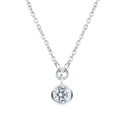 14700261 - Silver & Diamond 0.10ct Besel Pendant