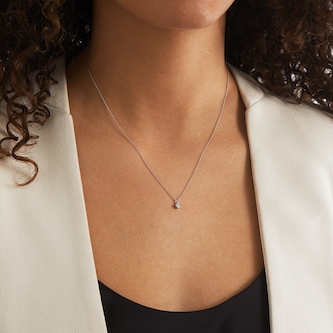 Goldsmiths Silver & Diamond 0.10ct Besel Pendant