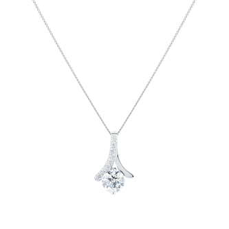Goldsmiths Silver Ribbon Cubic Zirconia Pendant & Earrings Set Goldsmiths Silver Ribbon Cubic Zirconia Pendant & Earrings Set