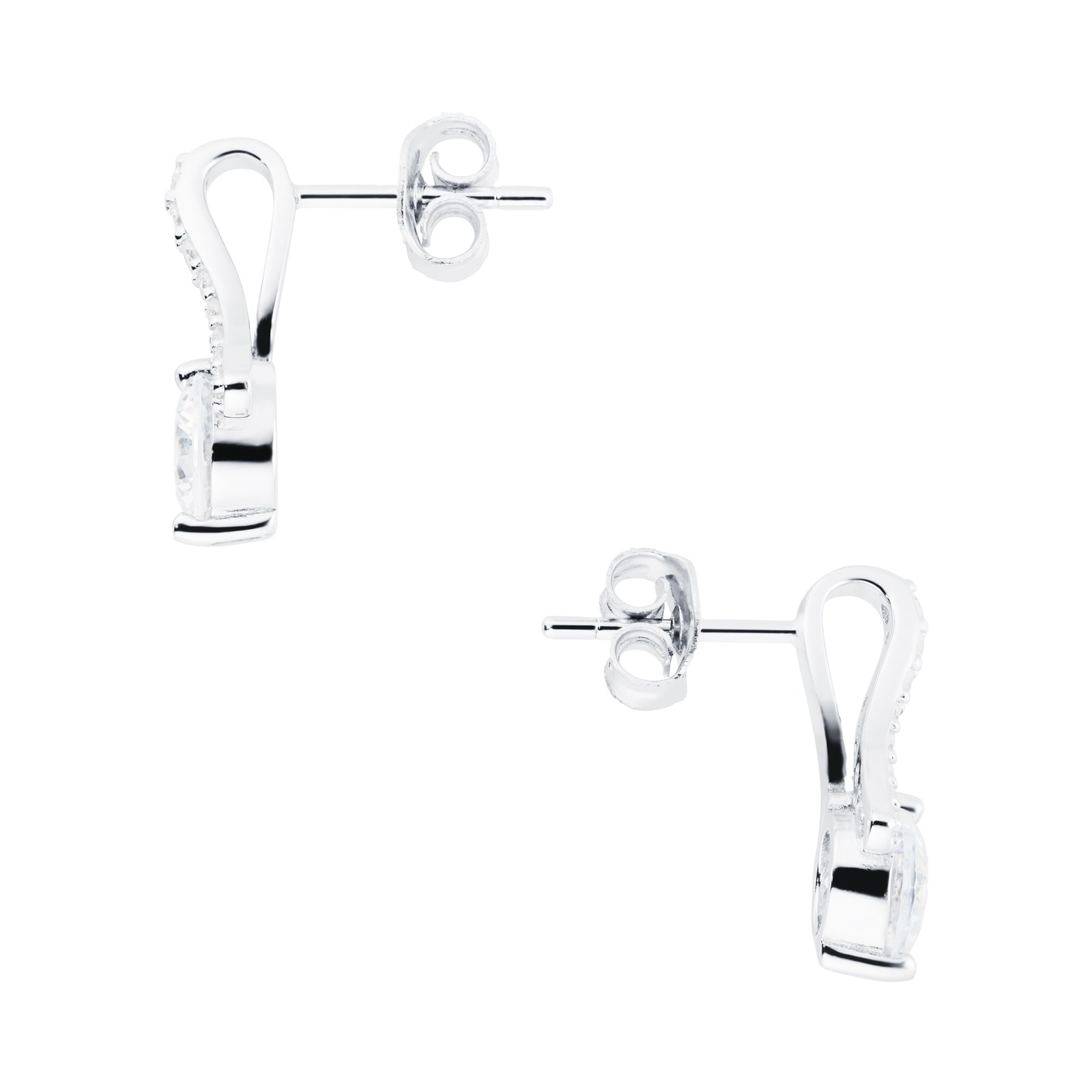 Goldsmiths Silver Ribbon Cubic Zirconia Pendant & Earrings Set