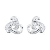 Goldsmiths Silver Cubic Zirconia Triple Loop Knot Pendant & Earrings Set