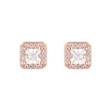 Goldsmiths Rose Gold Plated Silver Cushion Cubic Zirconia Necklace & Earrings Set