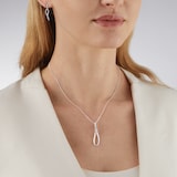 Goldsmiths Silver Cubic Zirconia Drop Loop Pendant & Earrings Set