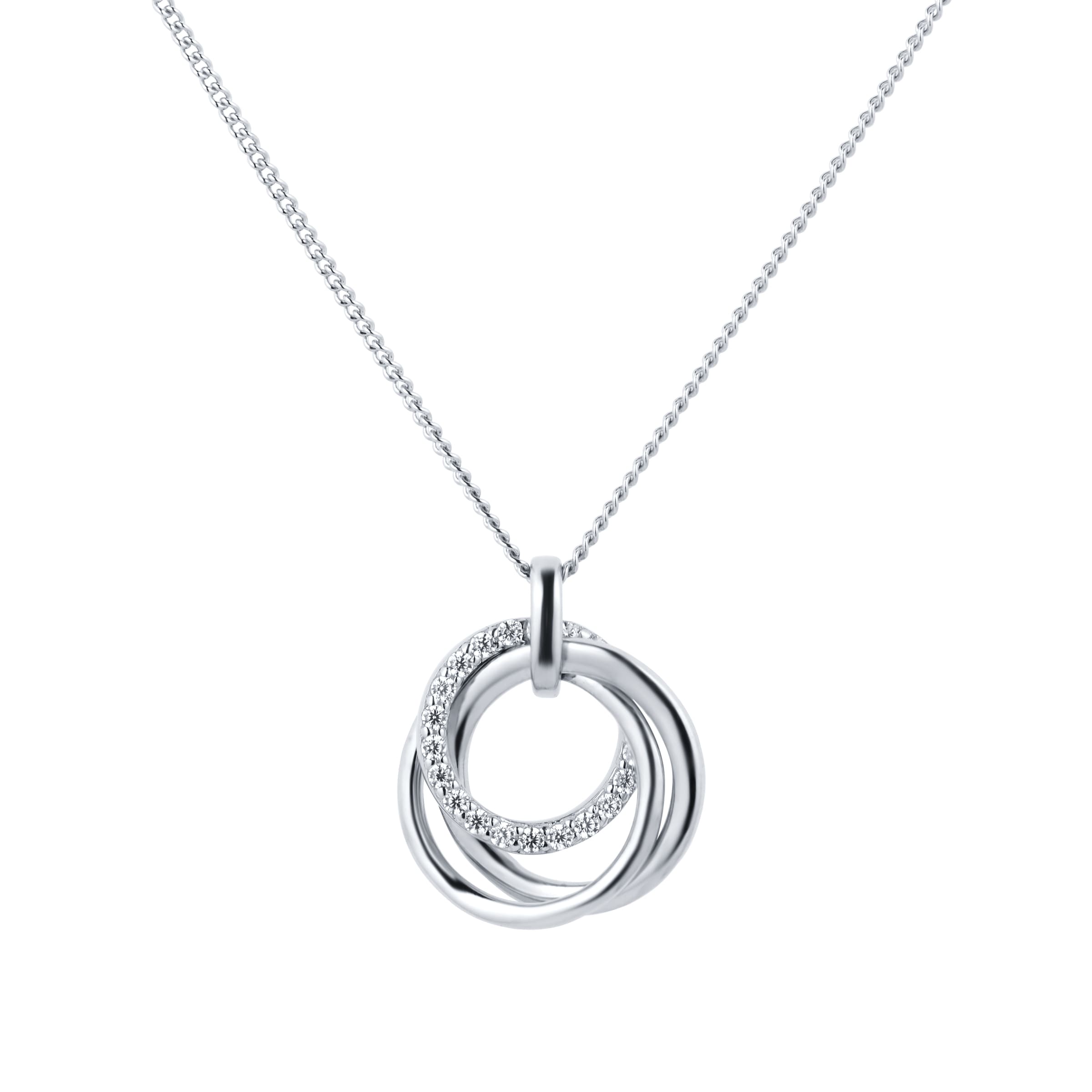 Silver layered hot sale pendant necklace