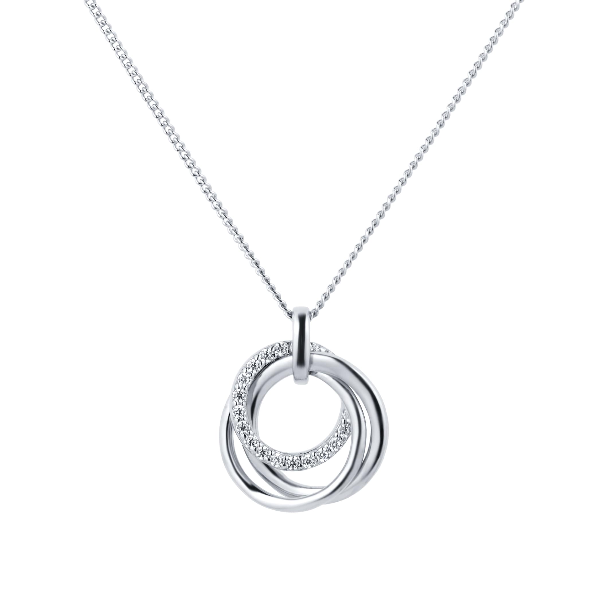 Goldsmiths Silver Layered Circles Cubic Zirconia Pendant Goldsmiths Silver Layered Circles Cubic Zirconia Pendant