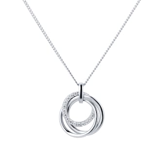 Goldsmiths Silver Layered Circles Cubic Zirconia Pendant