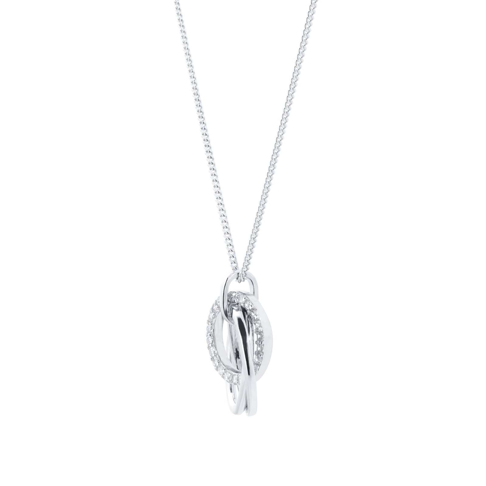 Goldsmiths Silver Layered Circles Cubic Zirconia Pendant Goldsmiths Silver Layered Circles Cubic Zirconia Pendant