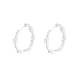 Goldsmiths Silver Cubic Zirconia 20mm Hoop Earrings