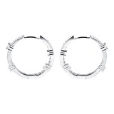 Goldsmiths Silver Cubic Zirconia 20mm Hoop Earrings