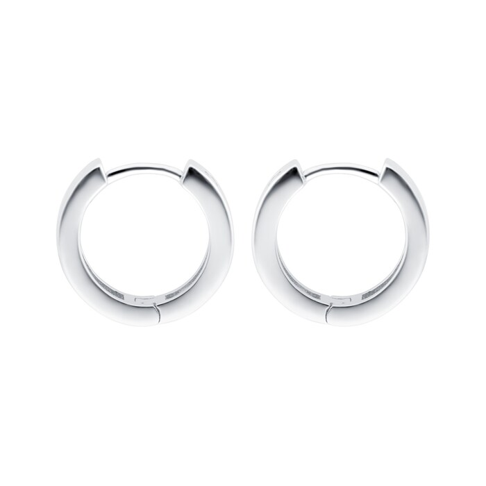 Goldsmiths Silver Cubic Zirconia Station Hoop Earrings