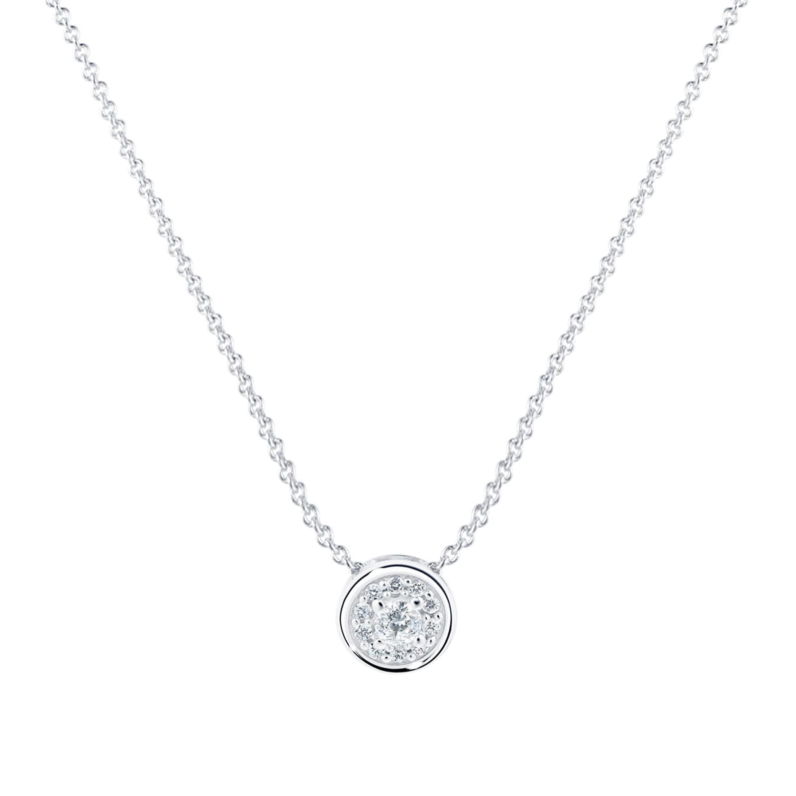 Goldsmiths Silver Diamond Cluster Pendant Goldsmiths Silver Diamond Cluster Pendant