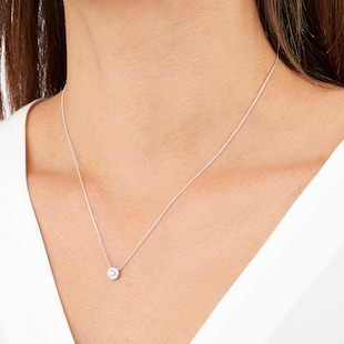 Goldsmiths Silver Diamond Cluster Pendant