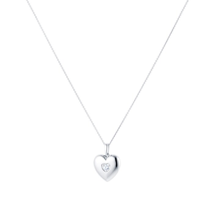 Goldsmiths Silver Diamond Heart Locket