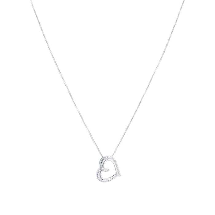 Goldsmiths Silver Diamond Heart Pendant