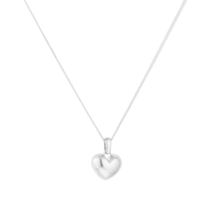 Goldsmiths Sterling Silver Puffed Heart Pendant