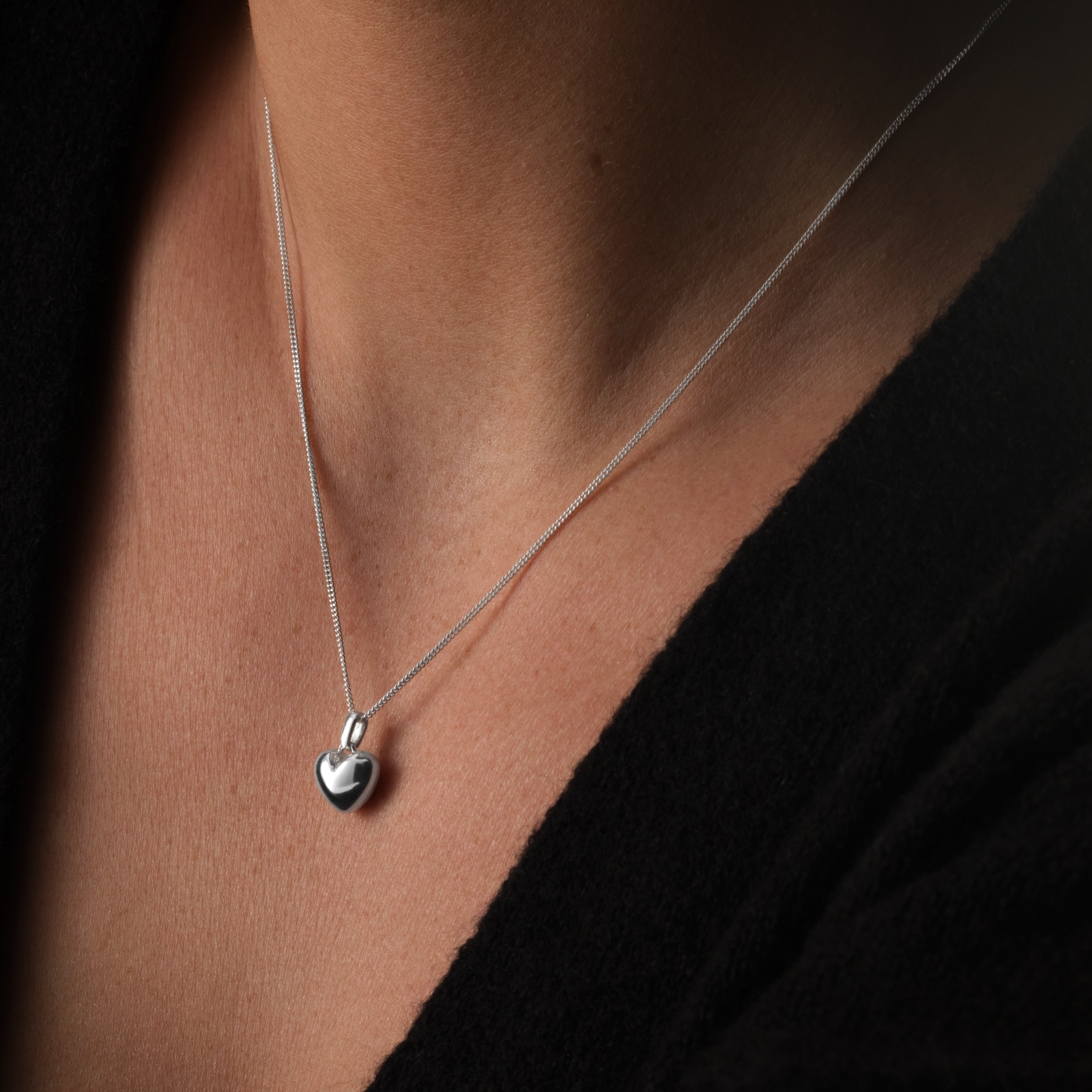 Goldsmiths Sterling Silver Puffed Heart Pendant Goldsmiths Sterling Silver Puffed Heart Pendant