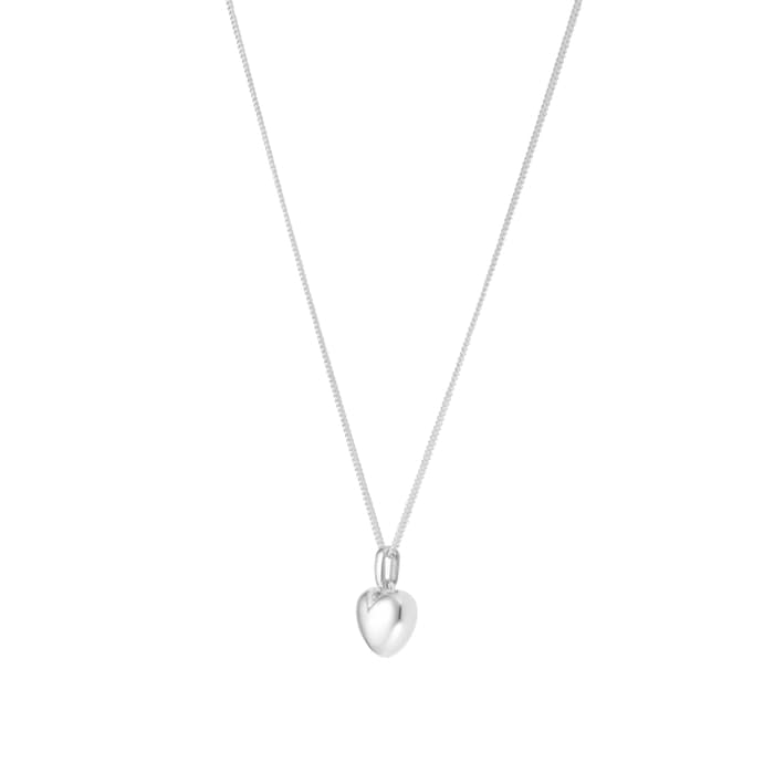 Goldsmiths Sterling Silver Puffed Heart Pendant