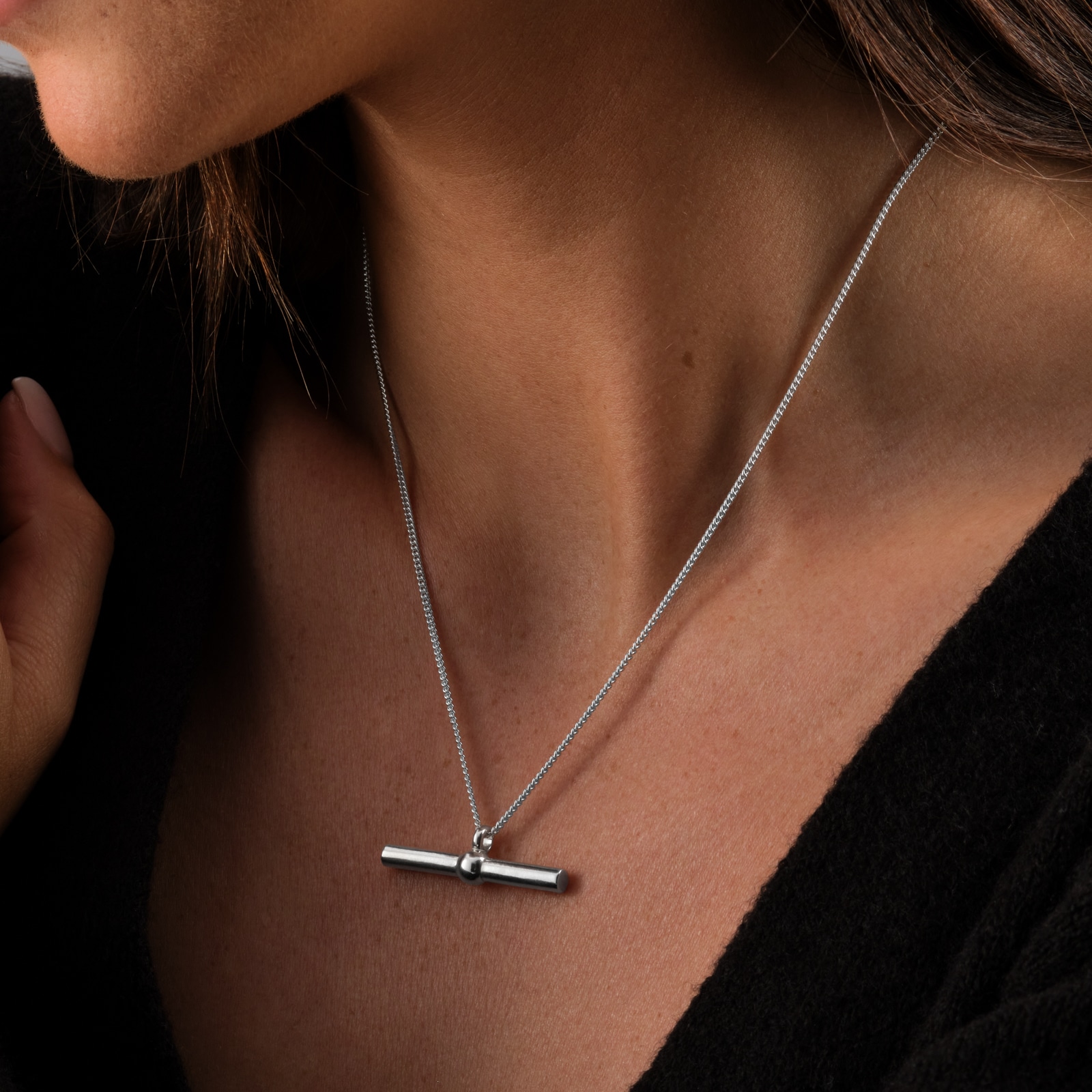 Goldsmiths Sterling Silver T Bar Pendant Goldsmiths Sterling Silver T Bar Pendant