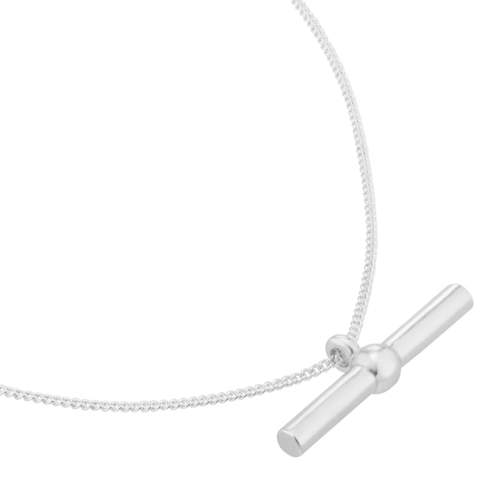 Goldsmiths Sterling Silver T Bar Pendant