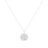 Goldsmiths Sterling Silver Aquarious Beaded Chain Horoscope Pendant