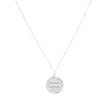 Goldsmiths Sterling Silver Aquarious Beaded Chain Horoscope Pendant