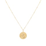 Goldsmiths 18ct Yellow Gold Plated Sterling Silver Aquarious Beaded Chain Horoscope Pendant