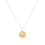 Goldsmiths 18ct Yellow Gold Plated Sterling Silver Aquarious Beaded Chain Horoscope Pendant