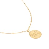 Goldsmiths 18ct Yellow Gold Plated Sterling Silver Aquarious Beaded Chain Horoscope Pendant