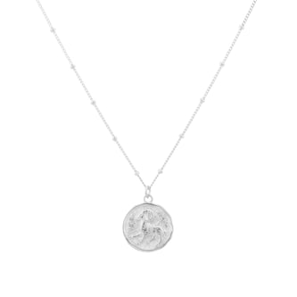 Goldsmiths Sterling Silver Aries Beaded Chain Horoscope Pendant