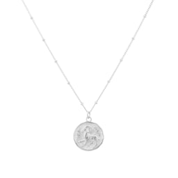 14700294 - Sterling Silver Aries Beaded Chain Zodiac Pendant