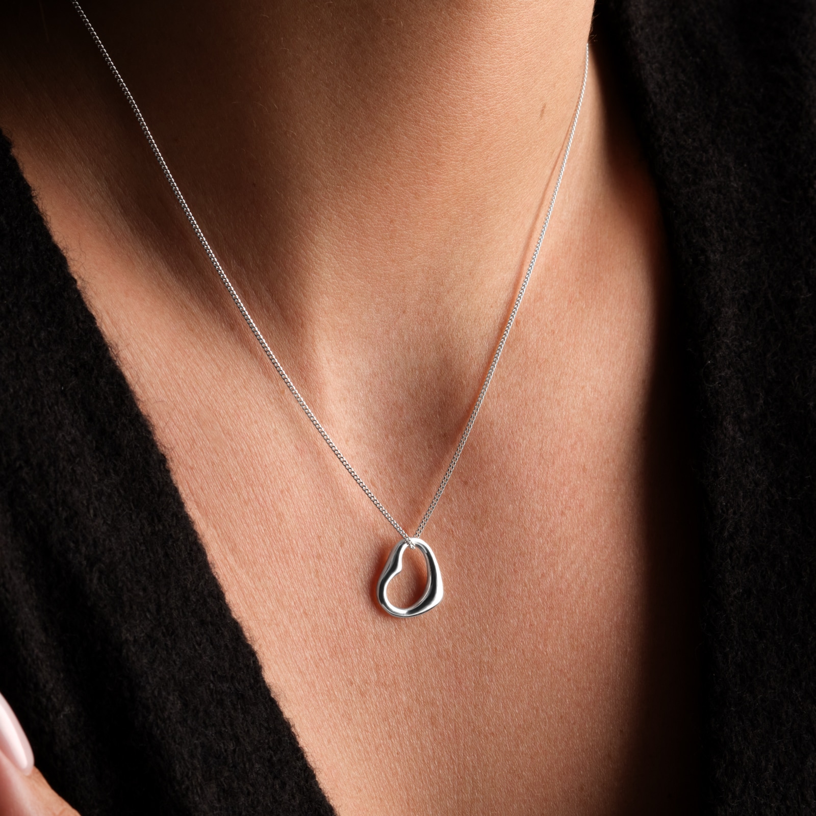 Goldsmiths Sterling Silver Open Heart Pendant