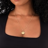 Goldsmiths 18ct Yellow Gold Plated Sterling Silver Aries Beaded Chain Horoscope Pendant