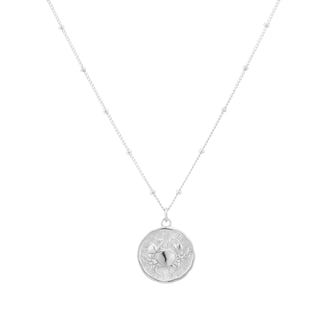 Goldsmiths Sterling Silver Cancer Beaded Chain Horoscope Pendant
