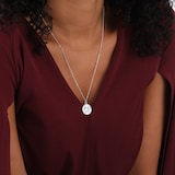 Goldsmiths Sterling Silver Cancer Beaded Chain Horoscope Pendant