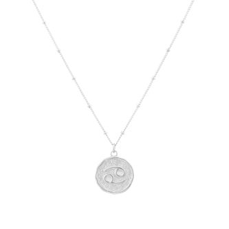 Goldsmiths Sterling Silver Cancer Beaded Chain Horoscope Pendant Goldsmiths Sterling Silver Cancer Beaded Chain Horoscope Pendant