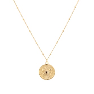 Goldsmiths 18ct Yellow Gold Plated Sterling Silver Cancer Beaded Chain Horoscope Pendant