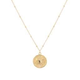 14700301 - 18ct Yellow Gold Plated Sterling Silver Cancer Beaded Chain Zodiac Pendant